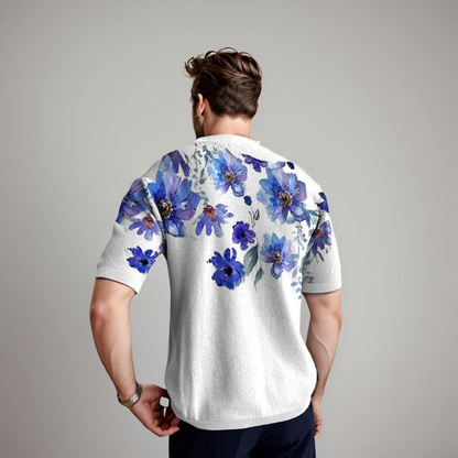 Heren Shirt Korte Mouwen Florale Zomerstijl