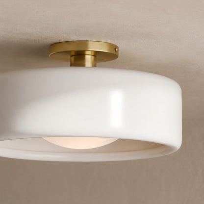 Porseleinen Plafondlamp met Strakke Montage – Moderne Lage Profiellamp Keramiek Opbouwverlichting