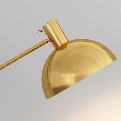 Moderne Staande Lamp met Gouden Arm 88cm | Metalen Design Vloerlamp met Verstelbare Kop | Industriële Staande Leeslamp Woonkamer Slaapkamer