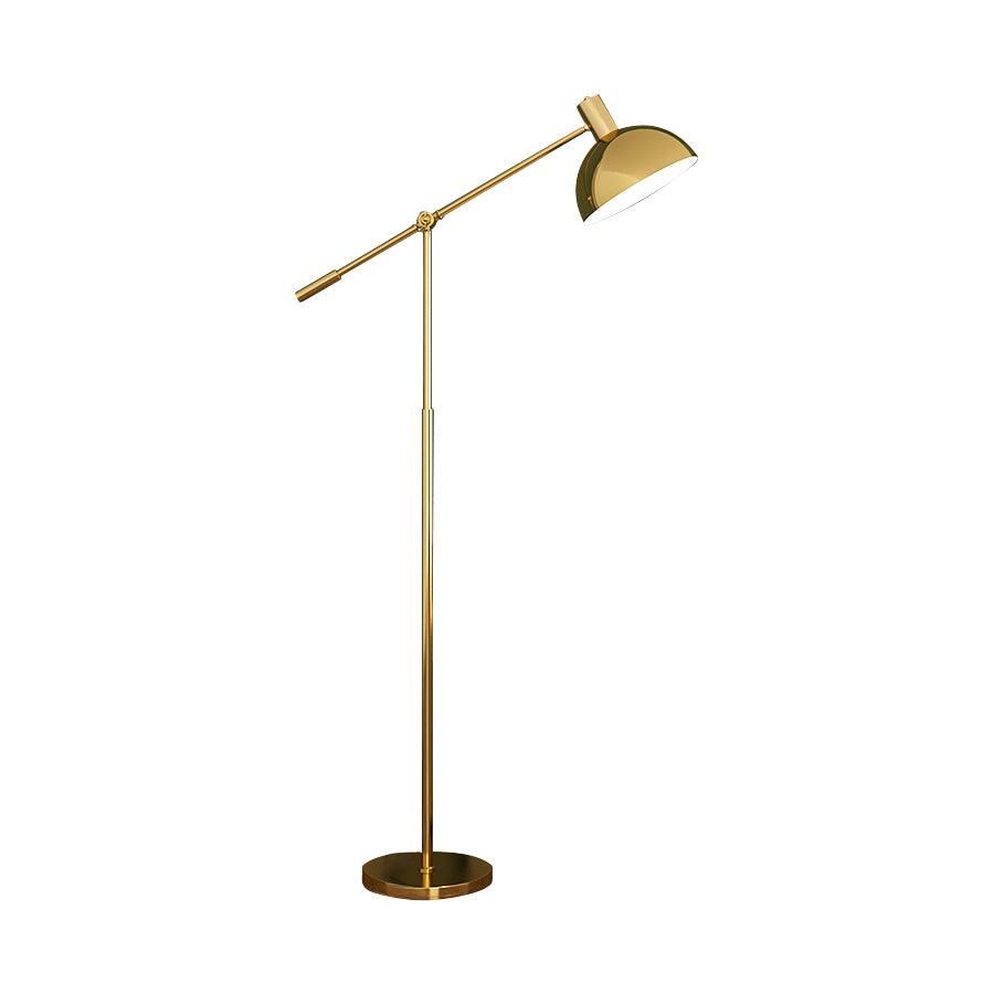 Moderne Staande Lamp met Gouden Arm 88cm | Metalen Design Vloerlamp met Verstelbare Kop | Industriële Staande Leeslamp Woonkamer Slaapkamer