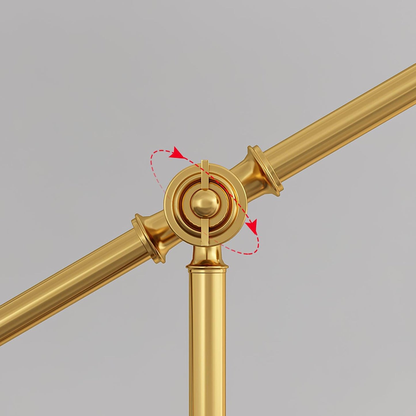 Moderne Staande Lamp met Gouden Arm 88cm | Metalen Design Vloerlamp met Verstelbare Kop | Industriële Staande Leeslamp Woonkamer Slaapkamer