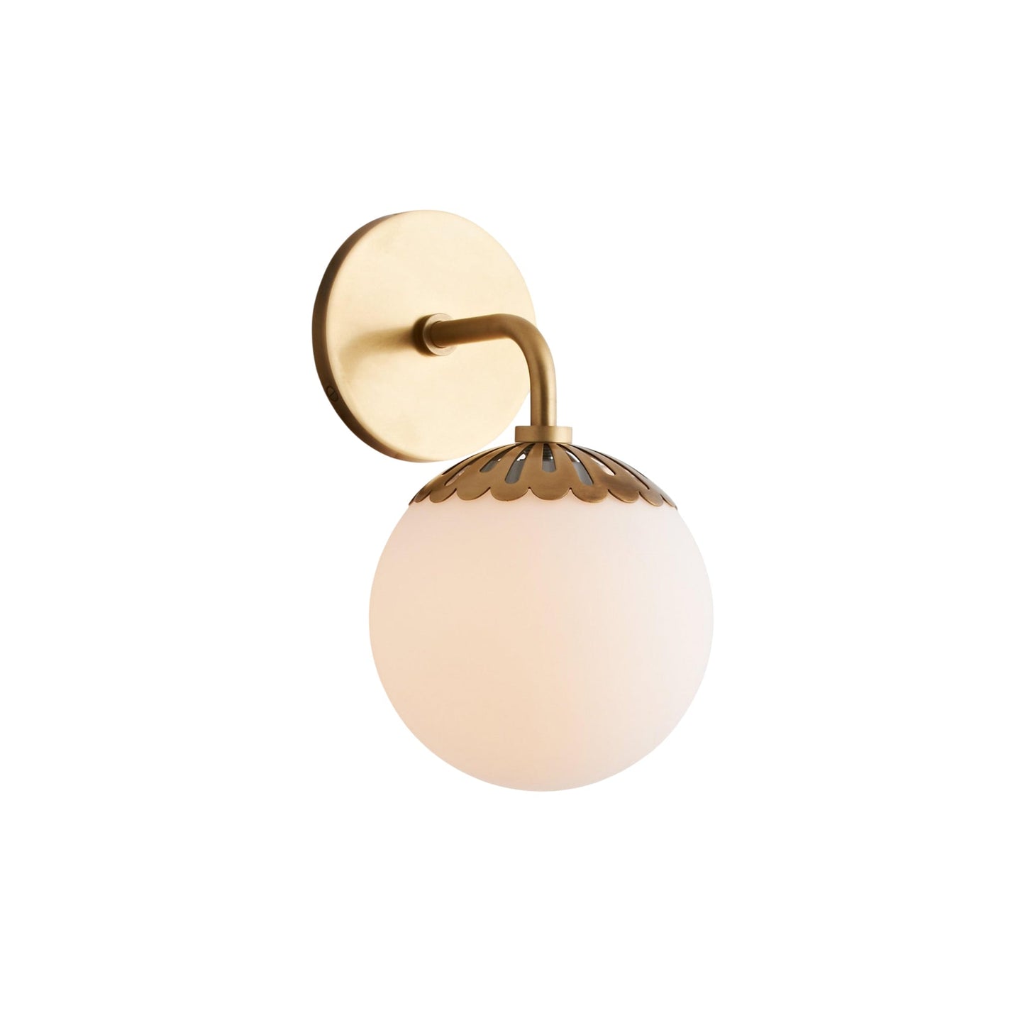 Art Deco Wandlamp met Bloemkap en Glazen Bol – Design Wandverlichting in Messing, Zwart of Nikkel voor Woonkamer en Badkamer