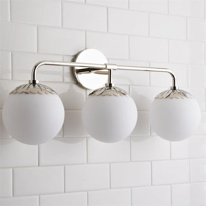 Art Deco Wandlamp met Bloemkap en Glazen Bol – Design Wandverlichting in Messing, Zwart of Nikkel voor Woonkamer en Badkamer