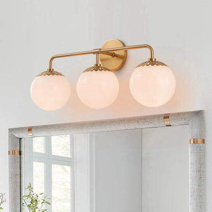 Art Deco Wandlamp met Bloemkap en Glazen Bol – Design Wandverlichting in Messing, Zwart of Nikkel voor Woonkamer en Badkamer