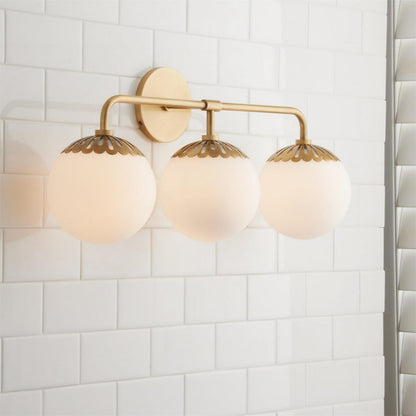 Art Deco Wandlamp met Bloemkap en Glazen Bol – Design Wandverlichting in Messing, Zwart of Nikkel voor Woonkamer en Badkamer