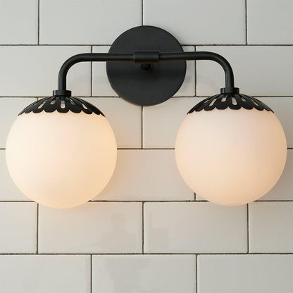 Art Deco Wandlamp met Bloemkap en Glazen Bol – Design Wandverlichting in Messing, Zwart of Nikkel voor Woonkamer en Badkamer