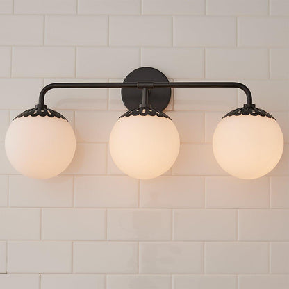 Art Deco Wandlamp met Bloemkap en Glazen Bol – Design Wandverlichting in Messing, Zwart of Nikkel voor Woonkamer en Badkamer