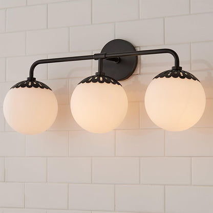 Art Deco Wandlamp met Bloemkap en Glazen Bol – Design Wandverlichting in Messing, Zwart of Nikkel voor Woonkamer en Badkamer
