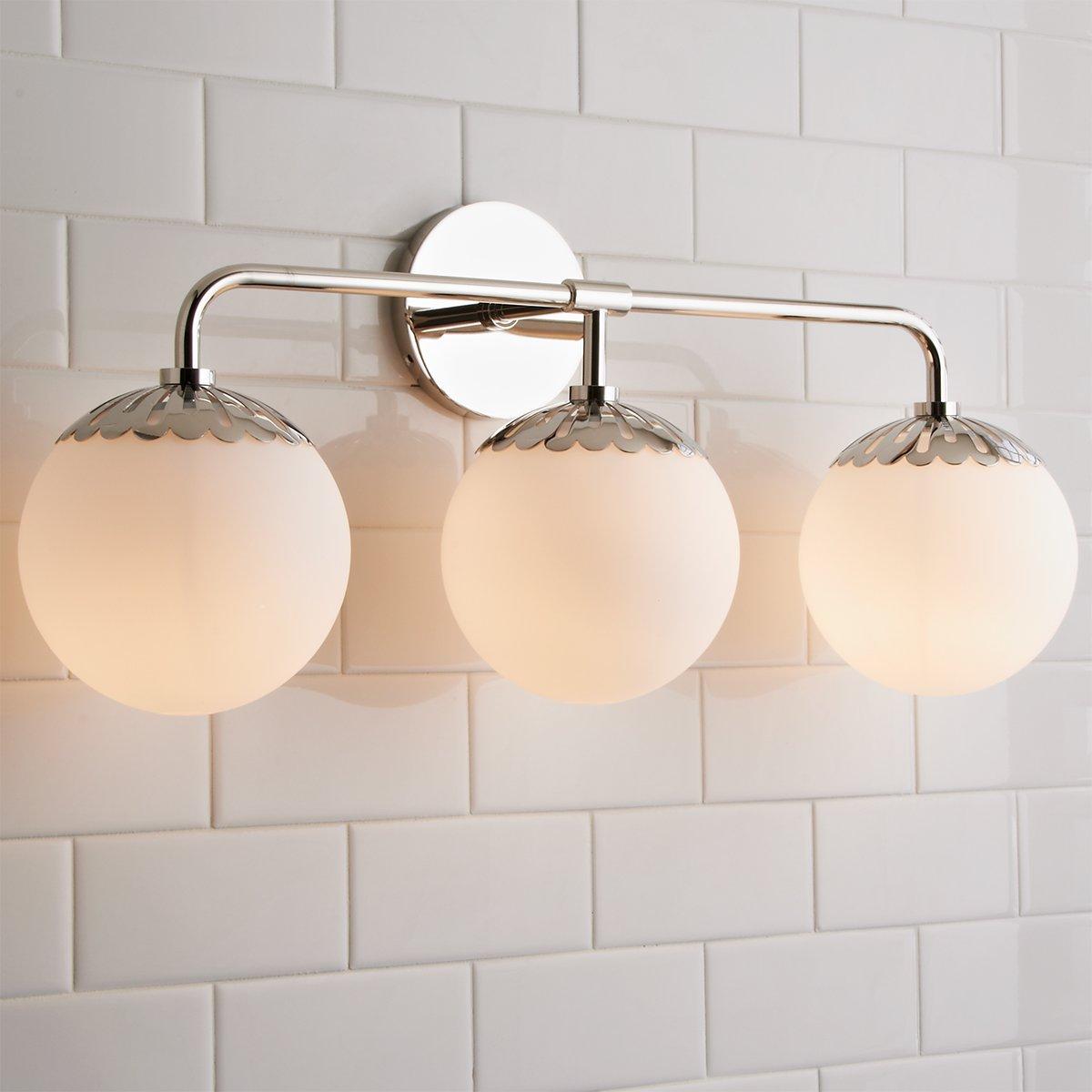 Art Deco Wandlamp met Bloemkap en Glazen Bol – Design Wandverlichting in Messing, Zwart of Nikkel voor Woonkamer en Badkamer