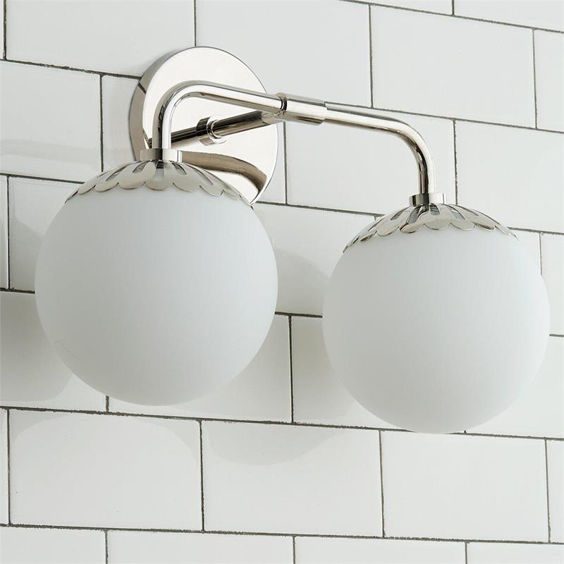 Art Deco Wandlamp met Bloemkap en Glazen Bol – Design Wandverlichting in Messing, Zwart of Nikkel voor Woonkamer en Badkamer