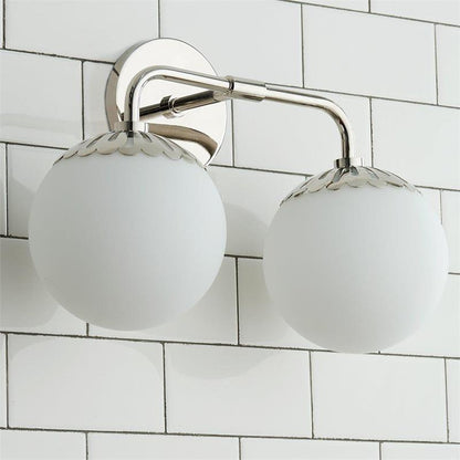 Art Deco Wandlamp met Bloemkap en Glazen Bol – Design Wandverlichting in Messing, Zwart of Nikkel voor Woonkamer en Badkamer