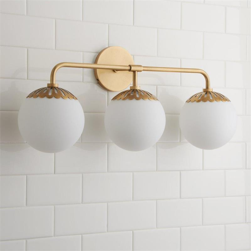 Art Deco Wandlamp met Bloemkap en Glazen Bol – Design Wandverlichting in Messing, Zwart of Nikkel voor Woonkamer en Badkamer