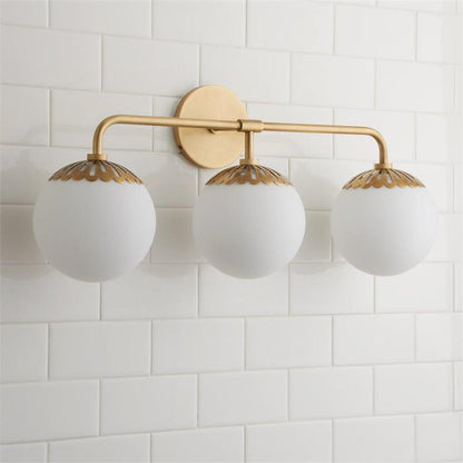 Art Deco Wandlamp met Bloemkap en Glazen Bol – Design Wandverlichting in Messing, Zwart of Nikkel voor Woonkamer en Badkamer