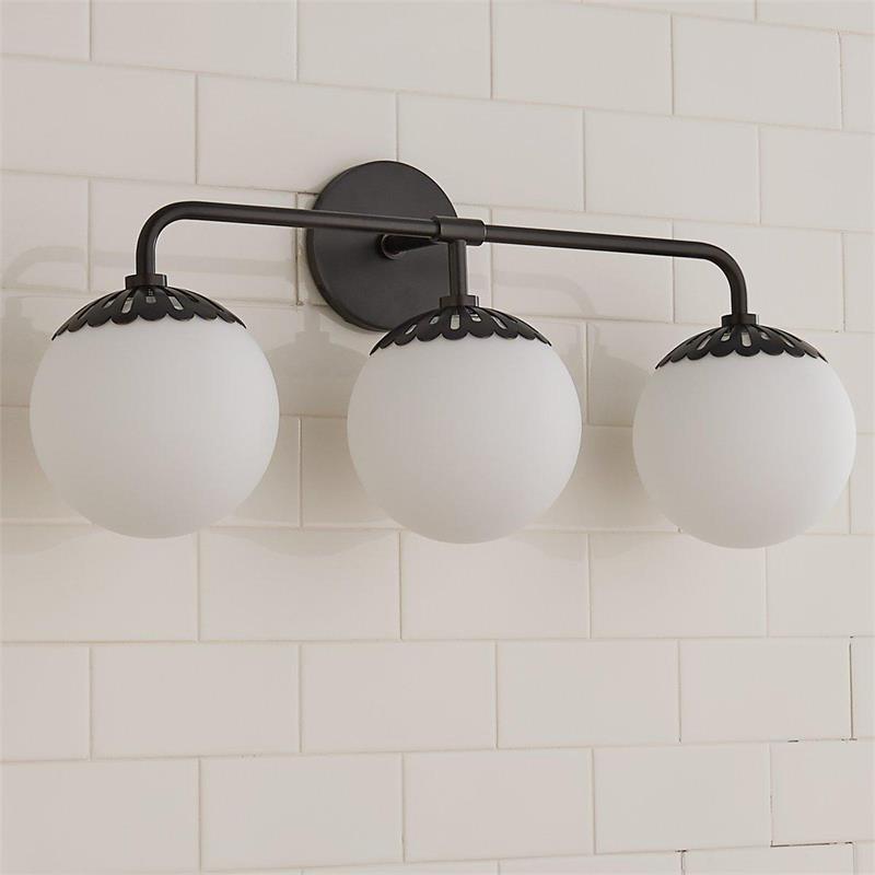 Art Deco Wandlamp met Bloemkap en Glazen Bol – Design Wandverlichting in Messing, Zwart of Nikkel voor Woonkamer en Badkamer