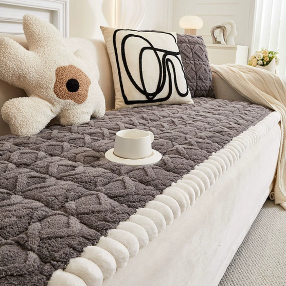 Sherpa Bankbeschermhoes – Gequilt Microfiber Bankovertrek met Anti-Slip voor 1-Zits 2-Zits 3-Zits 4-Zits Banken – Bescherming tegen Vlekken Stof Slijtage