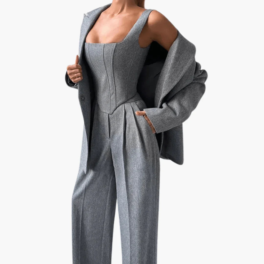 Diana Zwart Dames Pak | Elegant 2 Delig, Tailored Fit 2