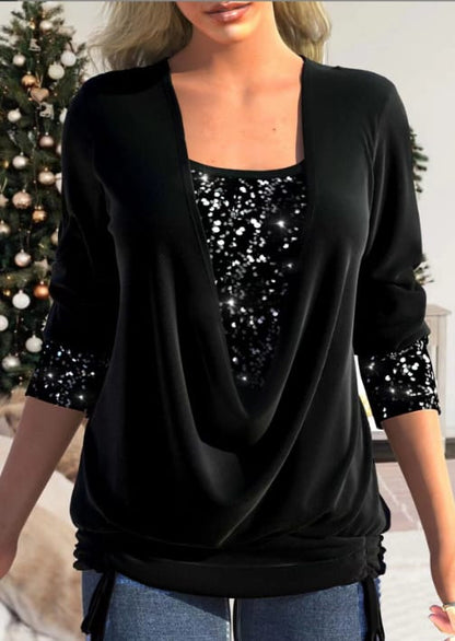 Pailletten Blouse Plus Size Glitter Jurk
