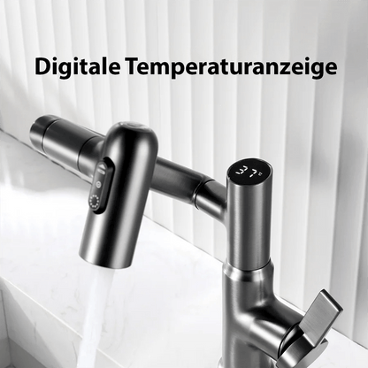 Flexibele Keukenkraan 360° Draaibaar met Temperatuurweergave Verstelbaar Chroom RVS Modern Design