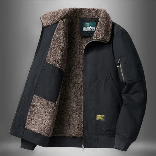 Bomberjack Heren Warm Sherpa Leren Jas - StudioMarella