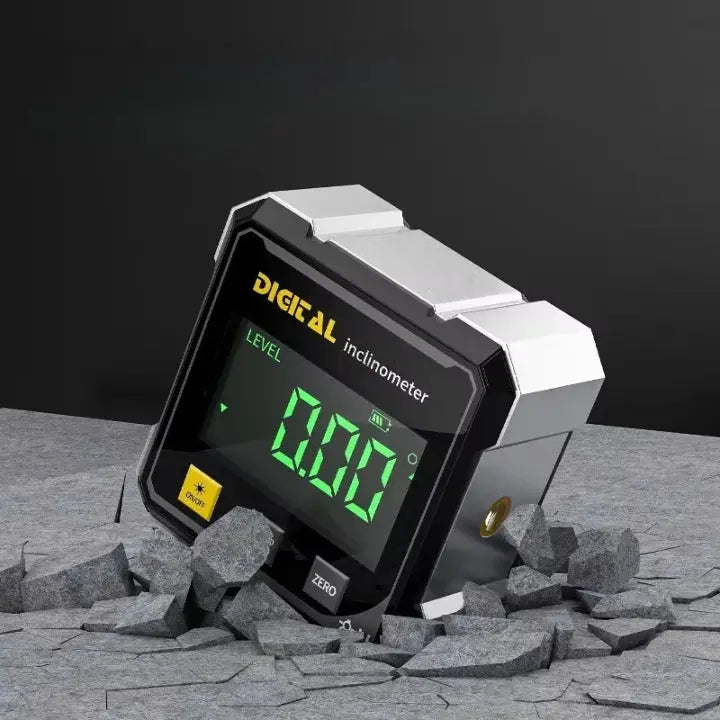 Digitale Hoekmeter Laser Magneetvoet USB Oplaadbaar Aluminium 6x6x3cm Waterpas Nivelleren Loodrecht Meten Schilderijen Schappen Hoek Meting