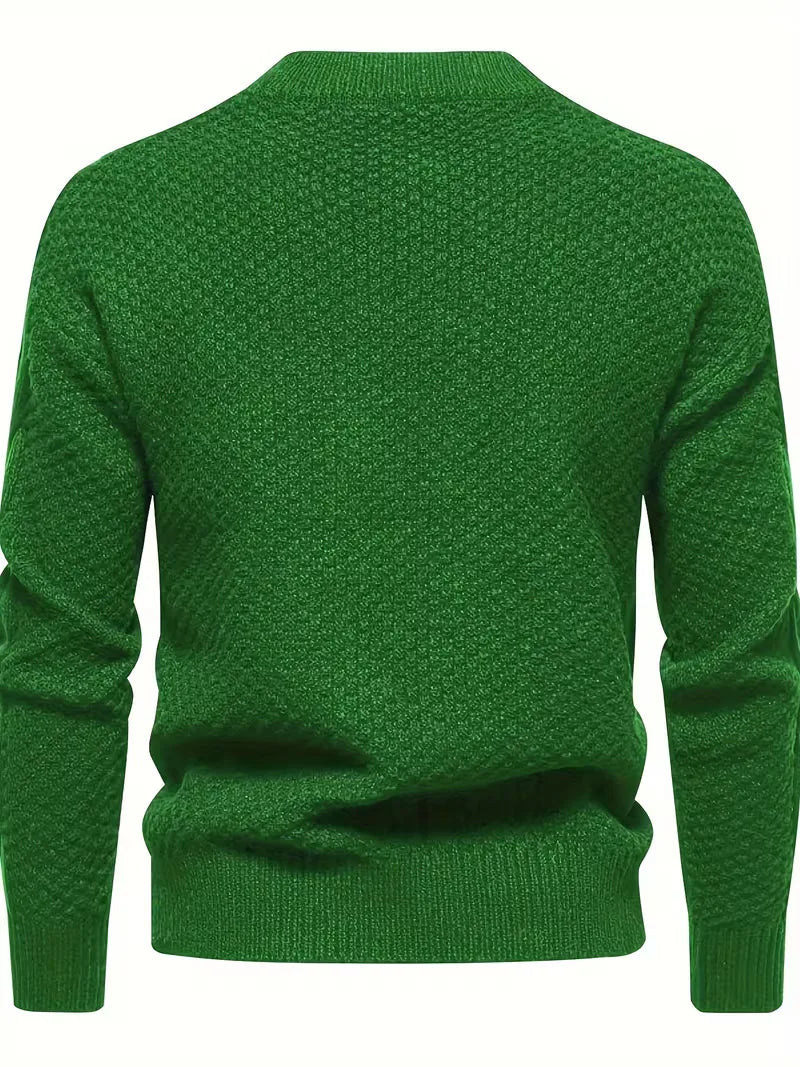 Dik gebreide trui met jacquard patroon