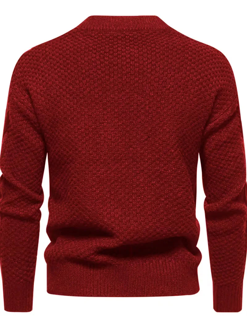 Dik gebreide trui met jacquard patroon