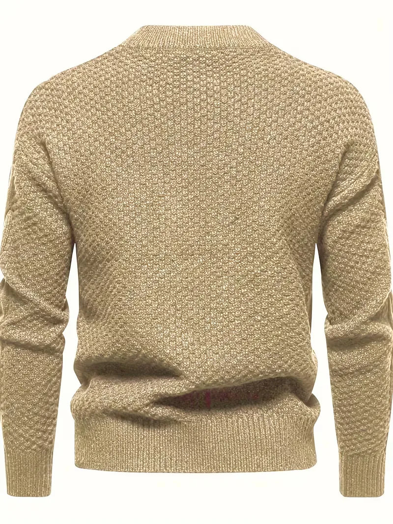 Dik gebreide trui met jacquard patroon