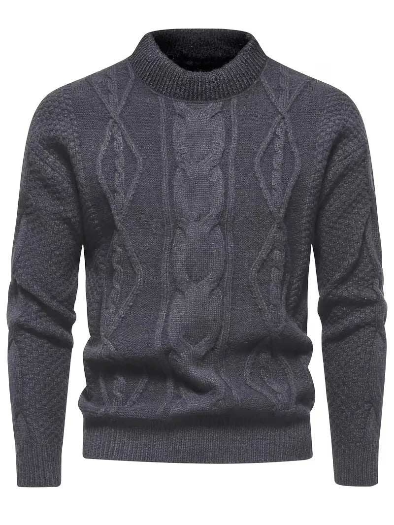 Dik gebreide trui met jacquard patroon