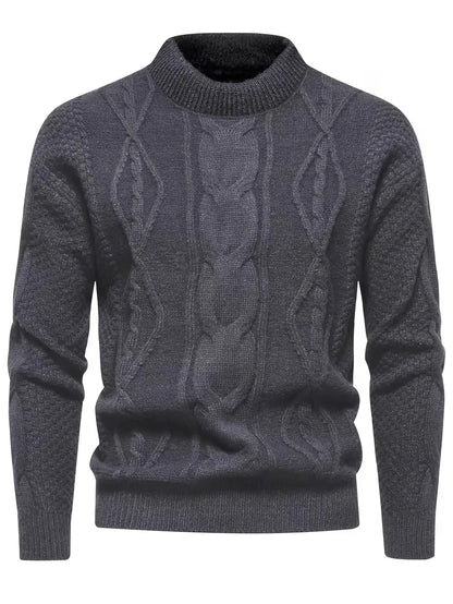 Dik gebreide trui met jacquard patroon