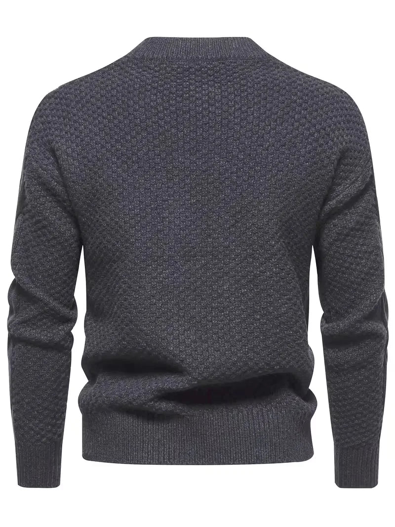 Dik gebreide trui met jacquard patroon