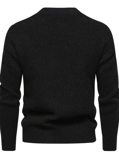 Dik gebreide trui met jacquard patroon