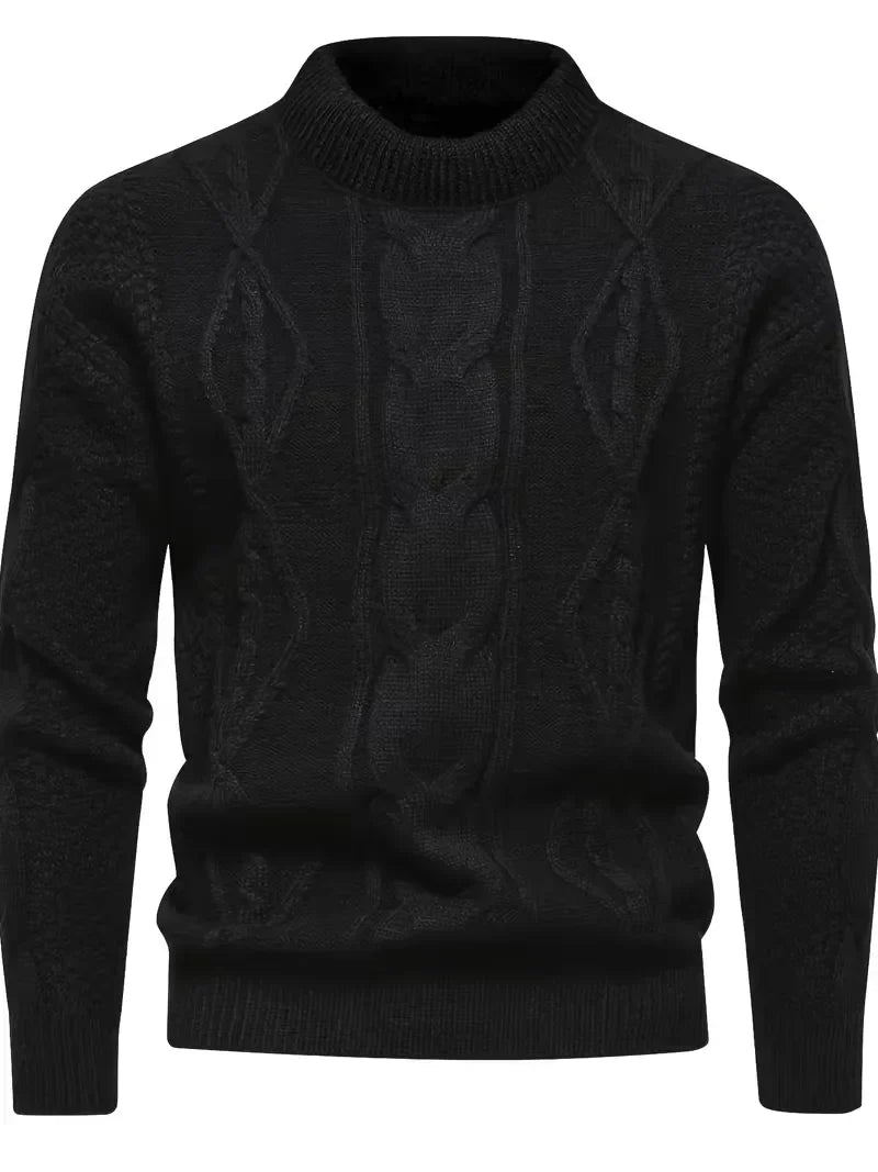 Dik gebreide trui met jacquard patroon