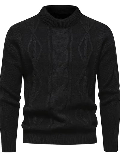 Dik gebreide trui met jacquard patroon