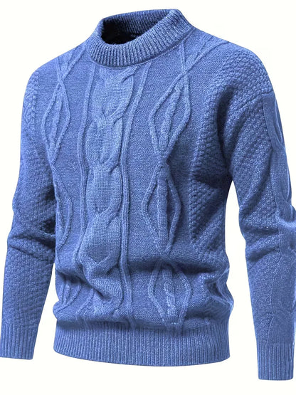 Dik gebreide trui met jacquard patroon