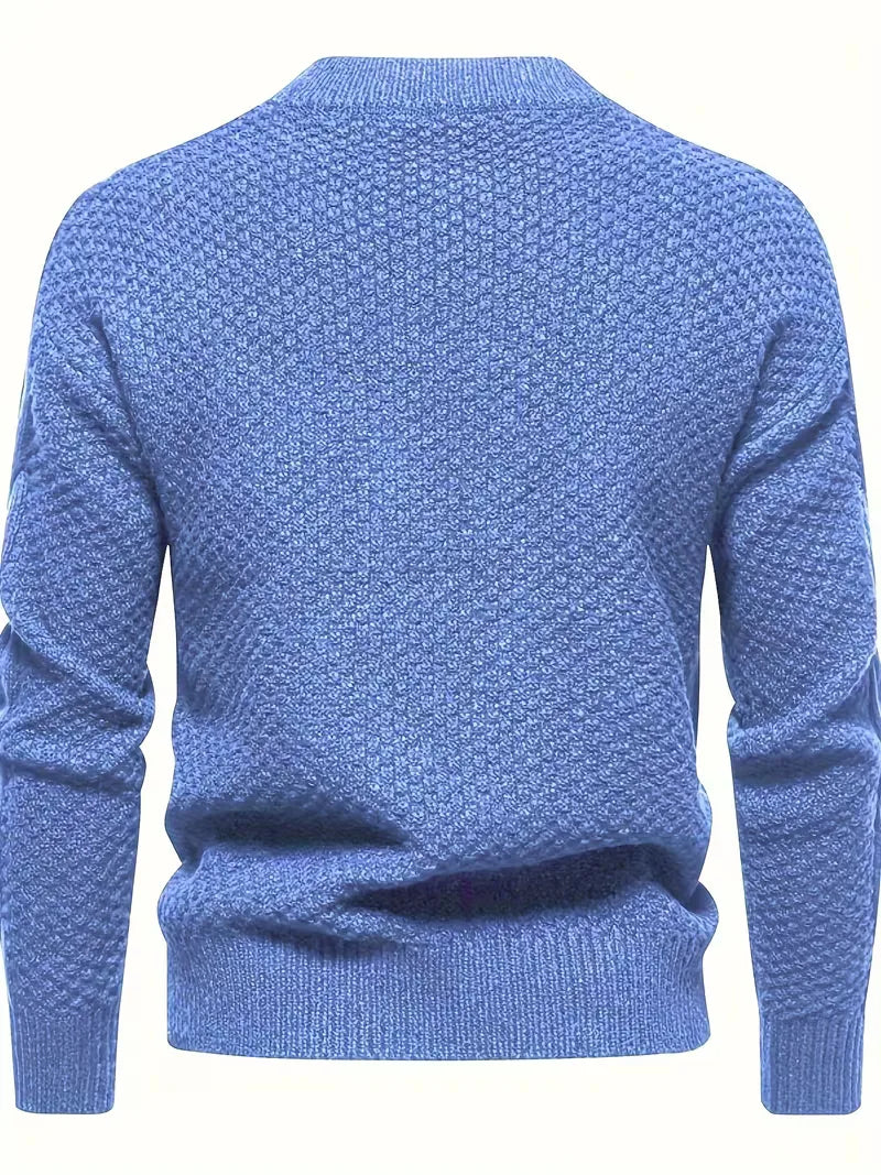 Dik gebreide trui met jacquard patroon