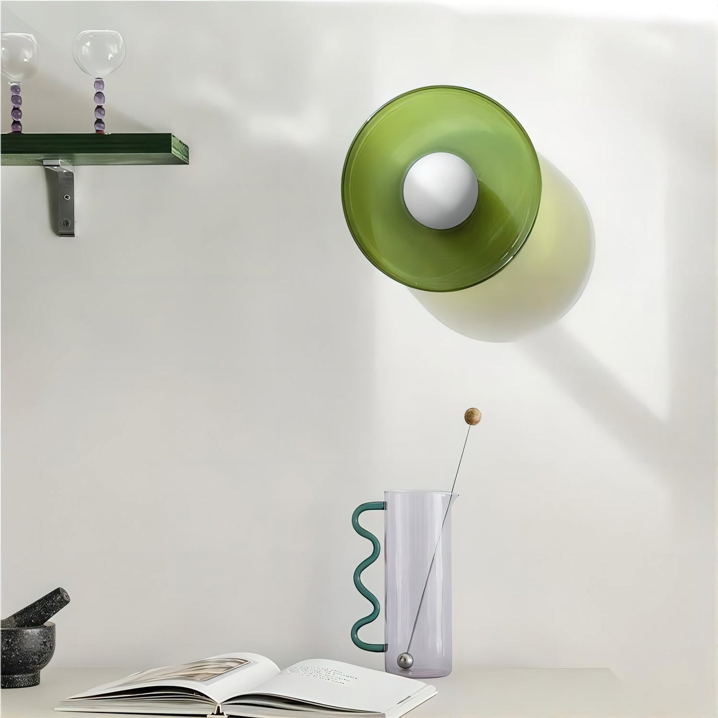 Disc Orb Plafondlamp – Moderne Glazen Lampenkap Rond Scandinavisch Design Messing Basis 3 Lichtpunten Warm Licht Woonkamer Slaapkamer Eetkamer