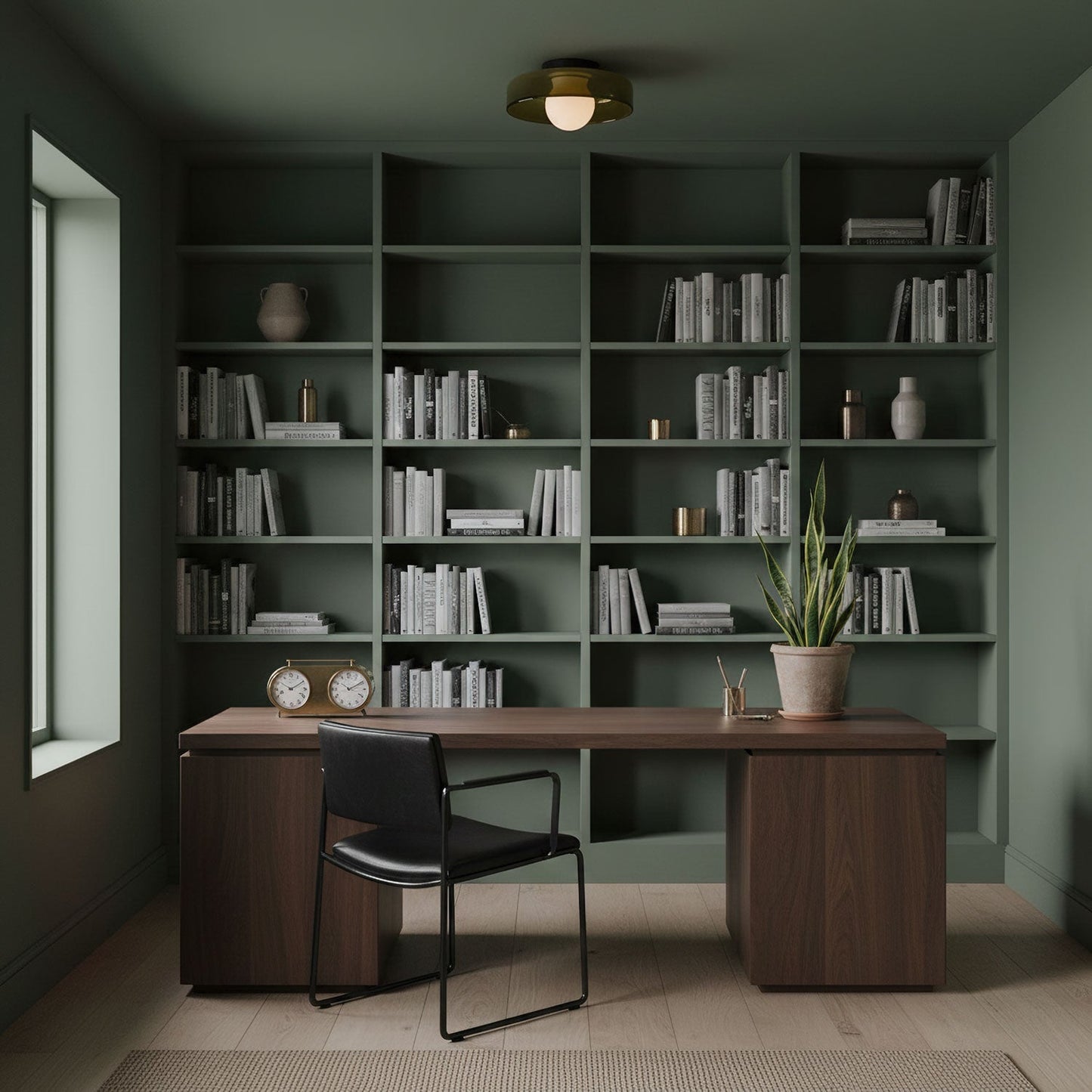 Disc Orb Plafondlamp – Moderne Glazen Lampenkap Rond Scandinavisch Design Messing Basis 3 Lichtpunten Warm Licht Woonkamer Slaapkamer Eetkamer