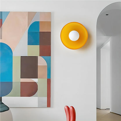 Disc Orb Plafondlamp – Moderne Glazen Lampenkap Rond Scandinavisch Design Messing Basis 3 Lichtpunten Warm Licht Woonkamer Slaapkamer Eetkamer