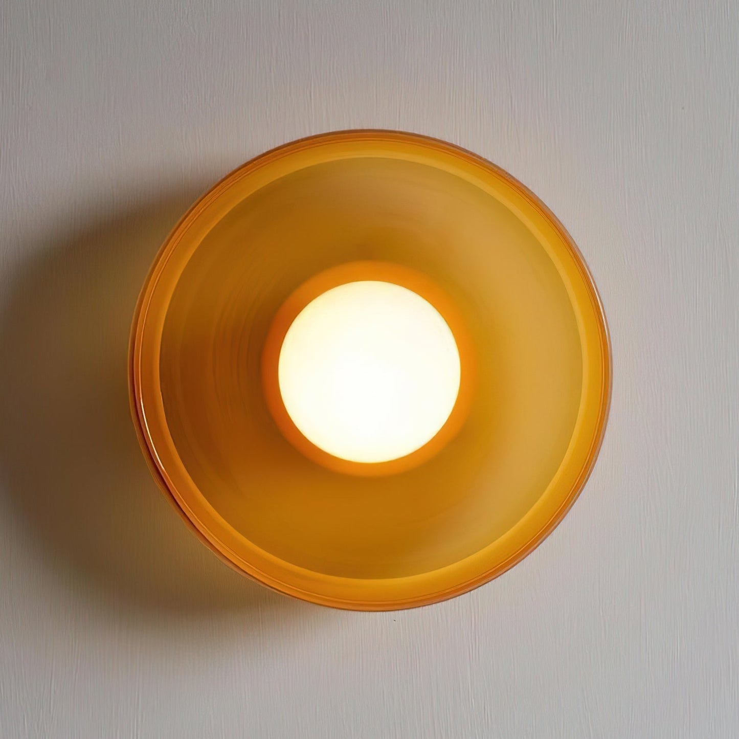 Disc Orb Plafondlamp – Moderne Glazen Lampenkap Rond Scandinavisch Design Messing Basis 3 Lichtpunten Warm Licht Woonkamer Slaapkamer Eetkamer