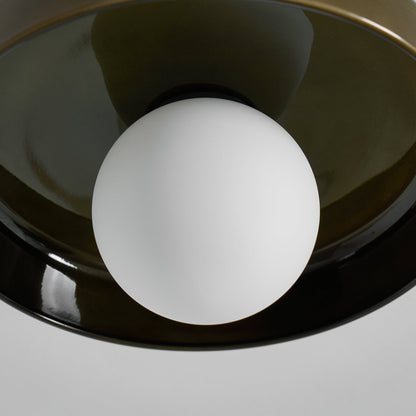 Disc Orb Plafondlamp – Moderne Glazen Lampenkap Rond Scandinavisch Design Messing Basis 3 Lichtpunten Warm Licht Woonkamer Slaapkamer Eetkamer