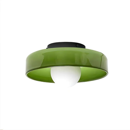 Disc Orb Plafondlamp – Moderne Glazen Lampenkap Rond Scandinavisch Design Messing Basis 3 Lichtpunten Warm Licht Woonkamer Slaapkamer Eetkamer