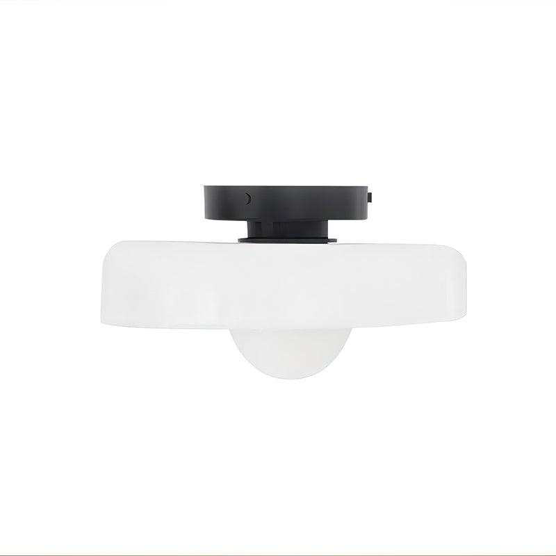 Disc Orb Plafondlamp – Moderne Glazen Lampenkap Rond Scandinavisch Design Messing Basis 3 Lichtpunten Warm Licht Woonkamer Slaapkamer Eetkamer