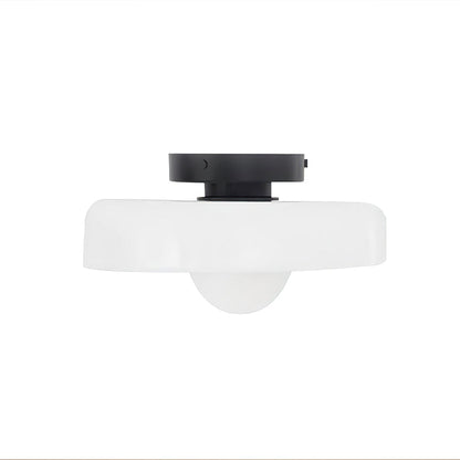 Disc Orb Plafondlamp – Moderne Glazen Lampenkap Rond Scandinavisch Design Messing Basis 3 Lichtpunten Warm Licht Woonkamer Slaapkamer Eetkamer