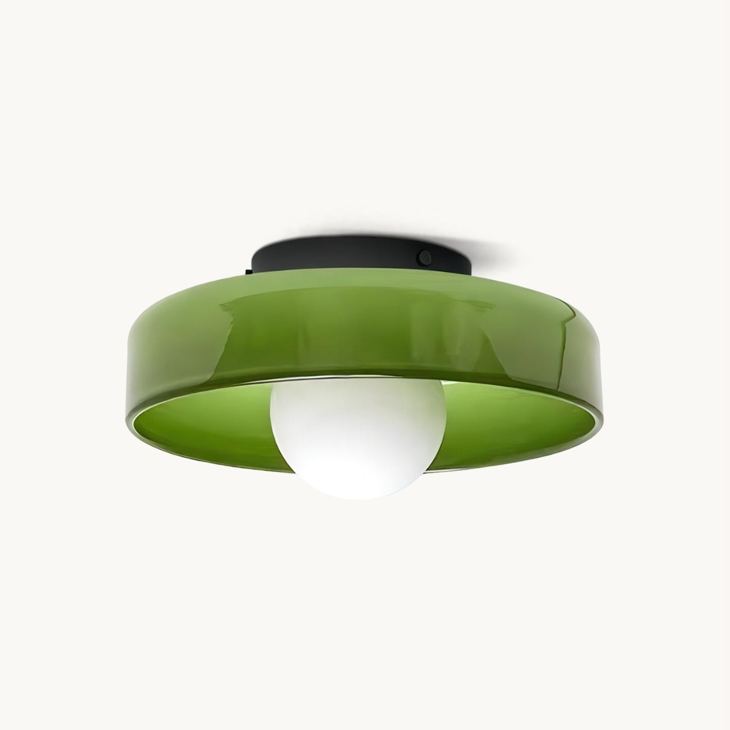 Disc Orb Plafondlamp – Moderne Glazen Lampenkap Rond Scandinavisch Design Messing Basis 3 Lichtpunten Warm Licht Woonkamer Slaapkamer Eetkamer