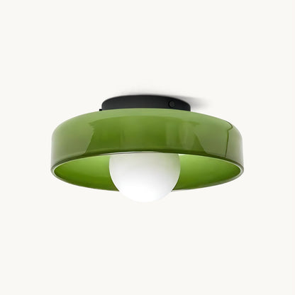 Disc Orb Plafondlamp – Moderne Glazen Lampenkap Rond Scandinavisch Design Messing Basis 3 Lichtpunten Warm Licht Woonkamer Slaapkamer Eetkamer