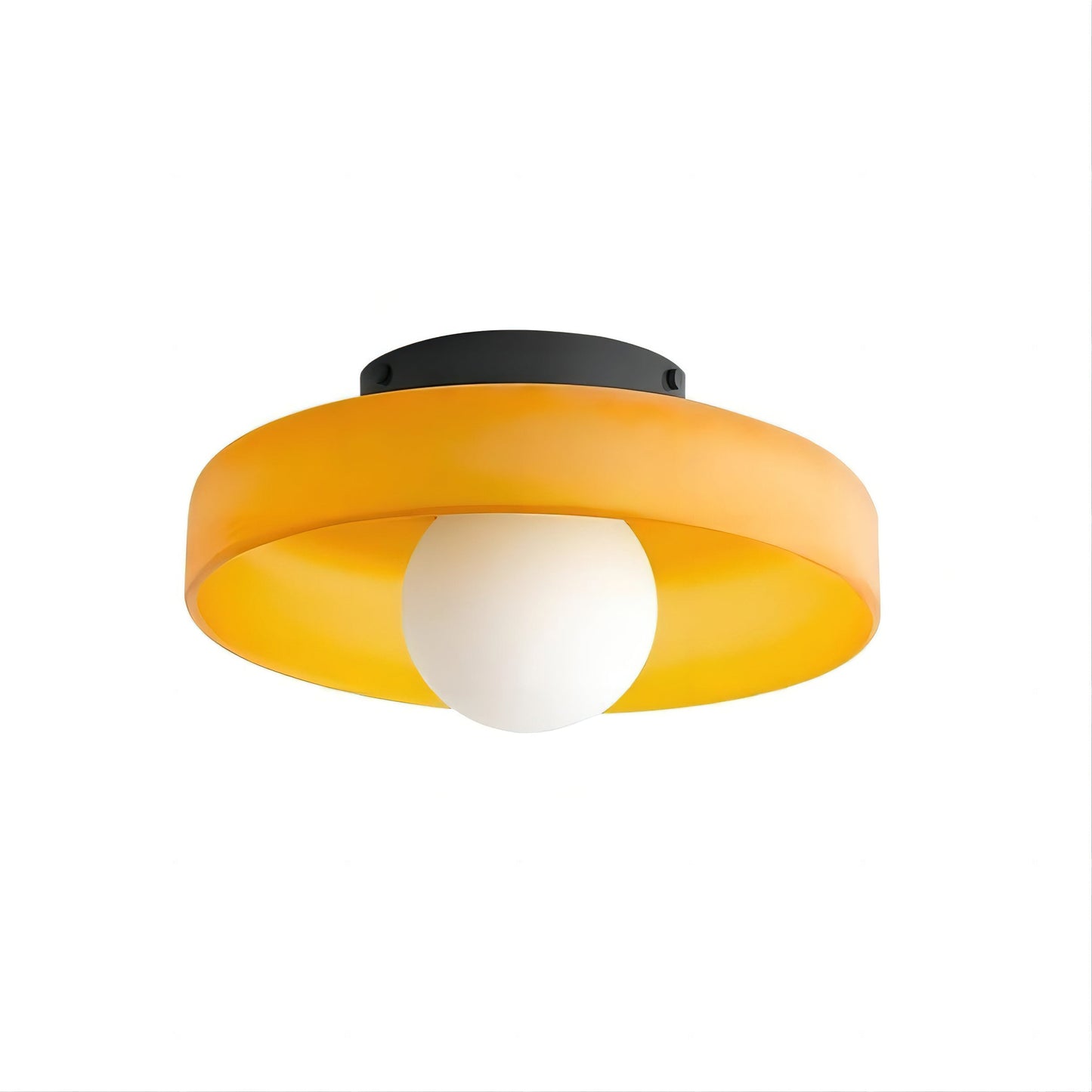 Disc Orb Plafondlamp – Moderne Glazen Lampenkap Rond Scandinavisch Design Messing Basis 3 Lichtpunten Warm Licht Woonkamer Slaapkamer Eetkamer