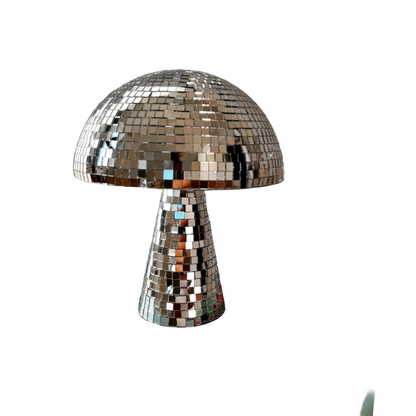 Retro Paddenstoellamp met Glittereffect – Spiegeltegels Discokogel Design 15x18cm of 20x22.5cm
