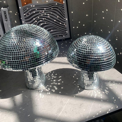 Retro Paddenstoellamp met Glittereffect – Spiegeltegels Discokogel Design 15x18cm of 20x22.5cm
