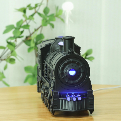 Ultrasone Luchtbevochtiger Treinvorm – Stille Luchtverfrisser voor Slaapkamer – Compacte Mistverstuiver met LED – Draagbare Nevel Maker – Decoratieve Luchtbevochtiging
