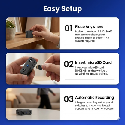 Compacte HD Beveiligingscamera met Audio en Bewegingsdetectie Nachtzicht Wi-Fi